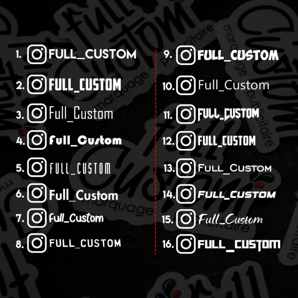Instagram personnalisé Full Custom