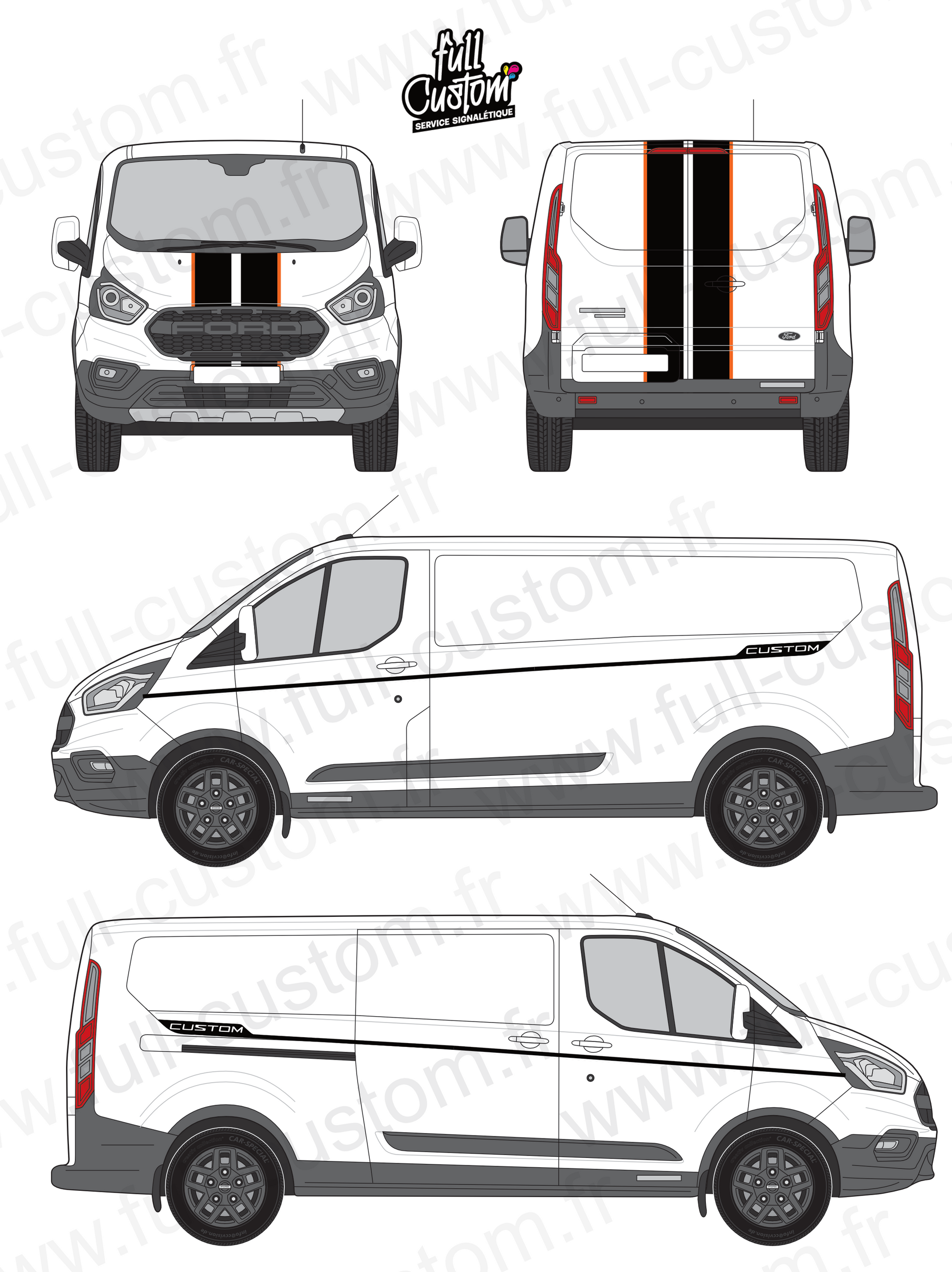 KIT pour transit custom 2012 -2023 Full Custom
