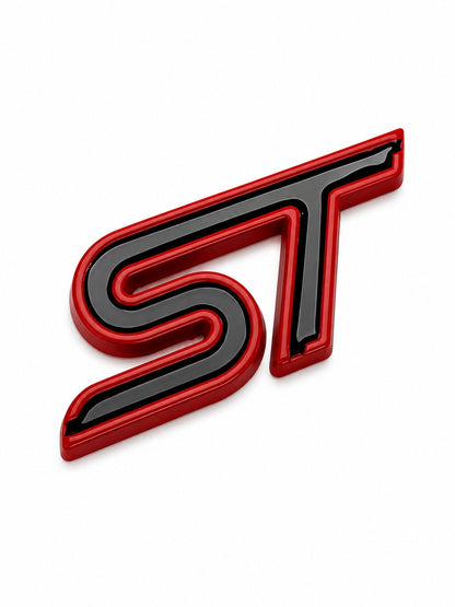 Logo ST 3D Premium pour Ford Fiesta / Focus ST – Emblème Coffre & Calandre Effet Glossy Full Custom