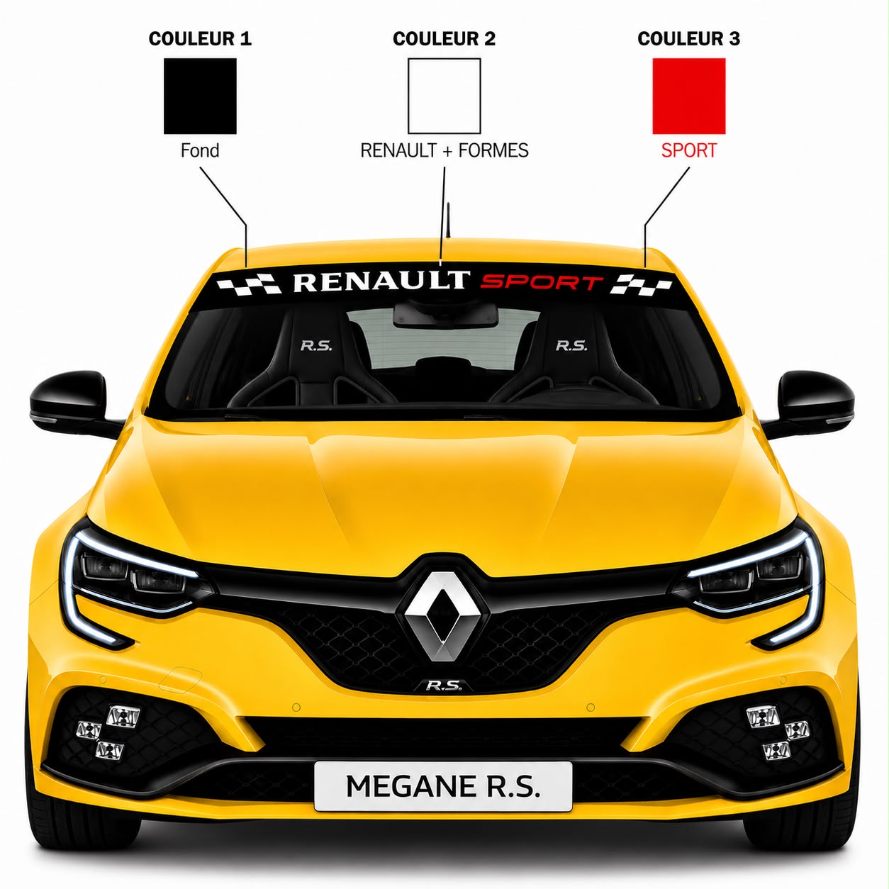 Bande Pare Soleil RENAULT SPORT damier Full Custom