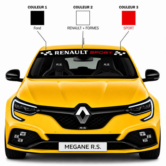 Bande Pare Soleil RENAULT SPORT damier Full Custom
