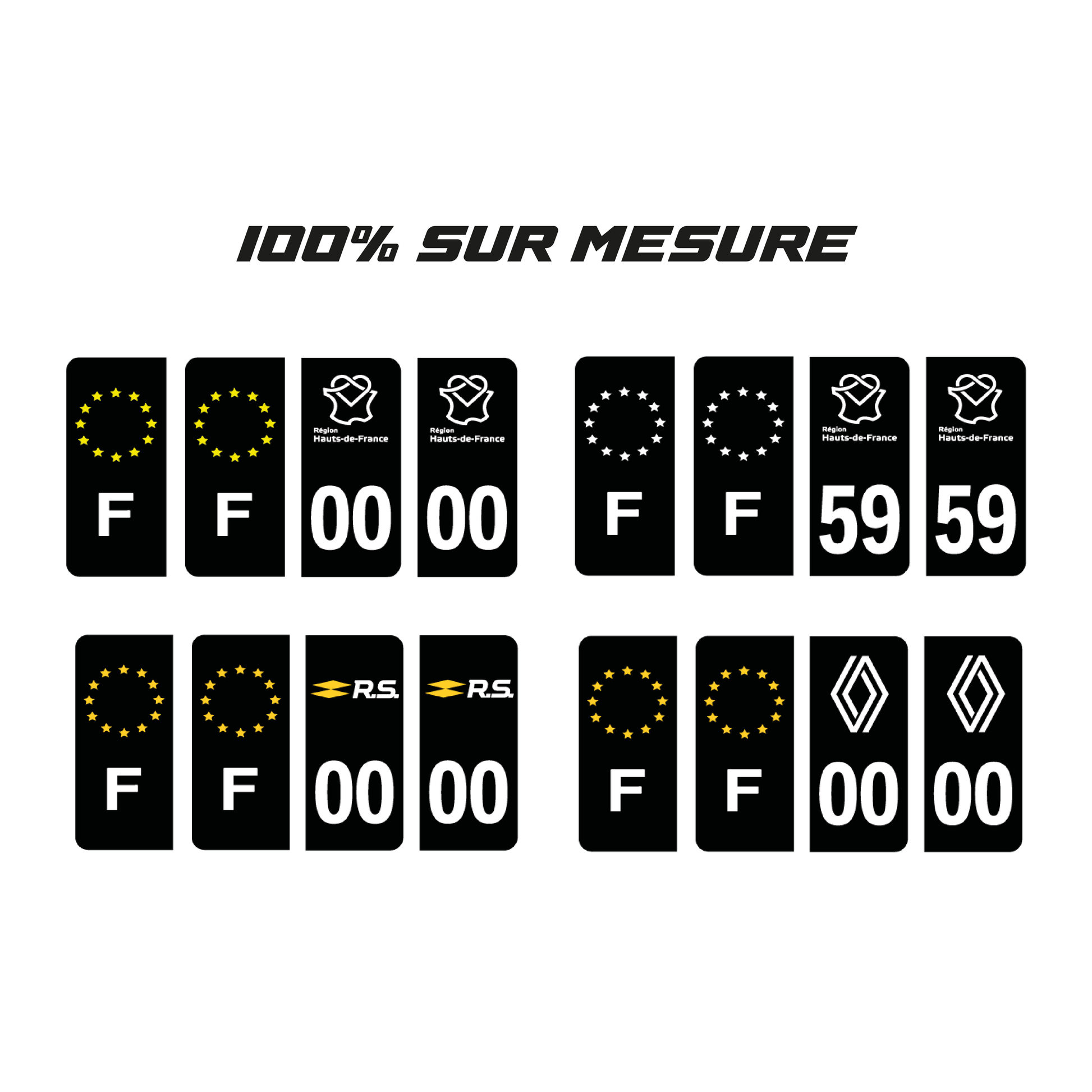 Stickers Plaque d’Immatriculation Personnalisés Full Custom